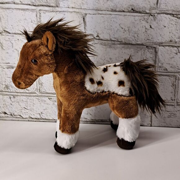 Aurora Brown White 10" Appaloosa Horse Plush Stuffed Animal Pony Spotted - Picture 2 of 7